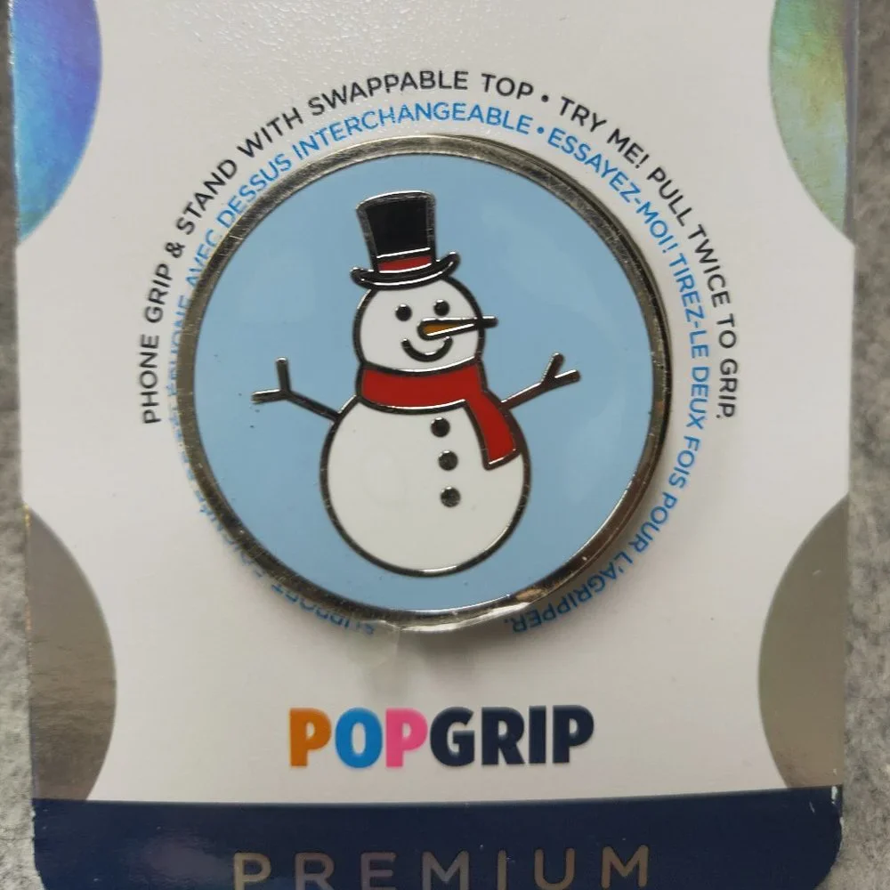 Enamel Snowman Popsockets Single Grip & Stand Phone Holder